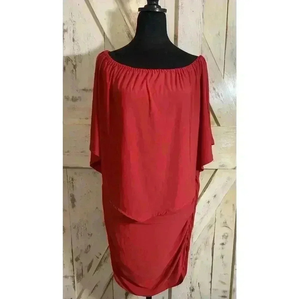 24‎ seven Comfort Apparel Women Bodycon Off The Shoulder Party Dress Red Size XL